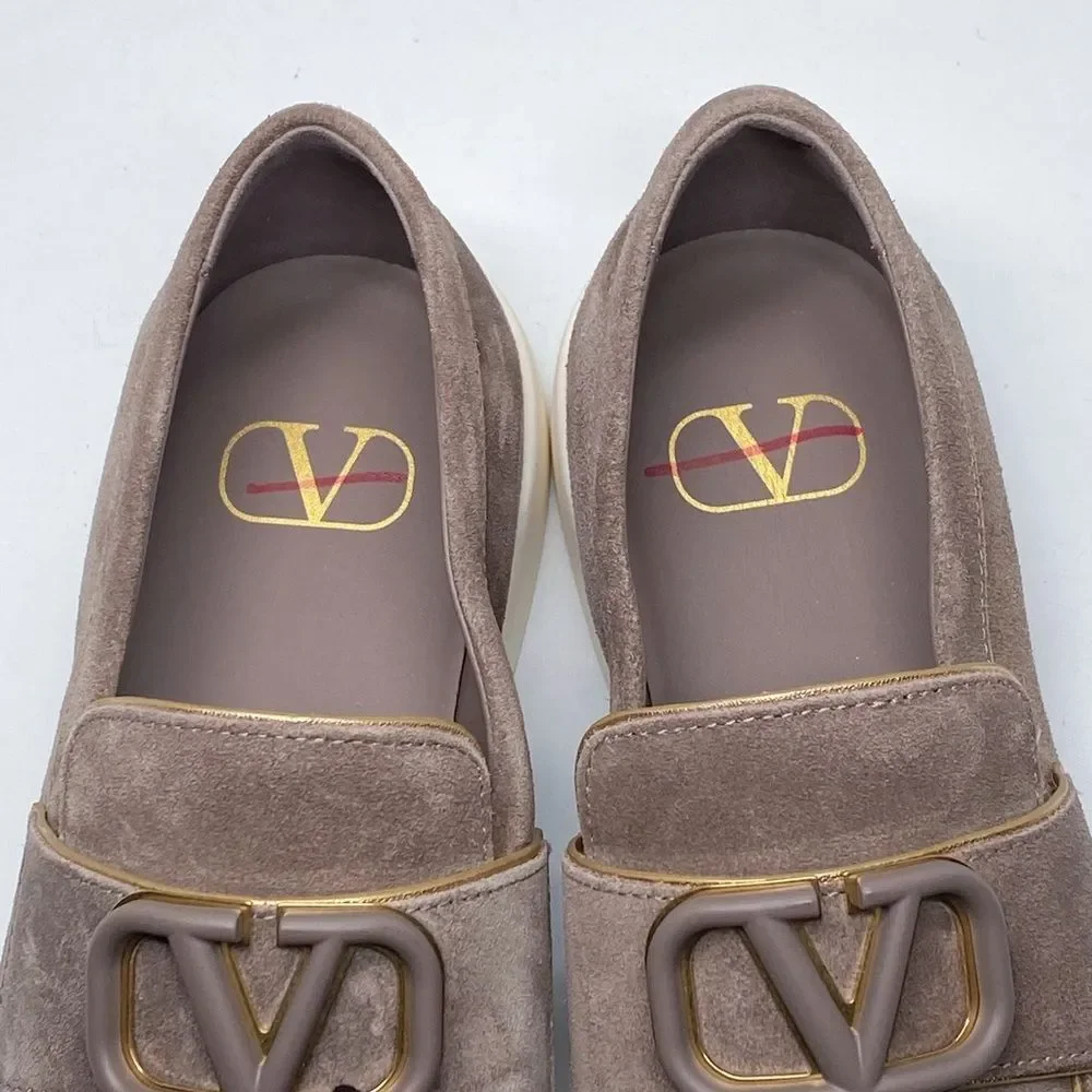 Valentino Garavani Leisure Flows Split Suede Leather Loafers size 37